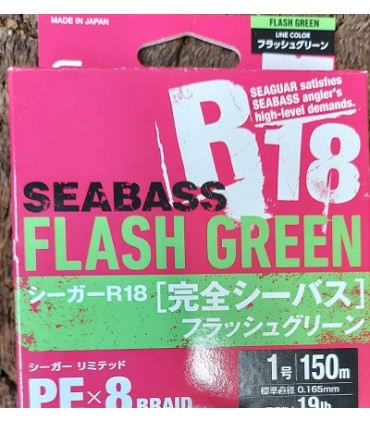 Seaguar R18 SeaBass Flash Green 150m - 1.0 19lb